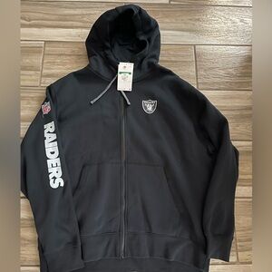 Nike Black Raiders Hooded Zip Up Sweater